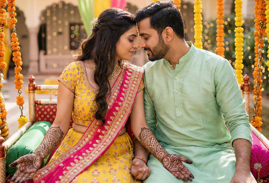 Best Mehndi & Haldi Poses Every Couple Must Try for Dreamy Wedding Photos